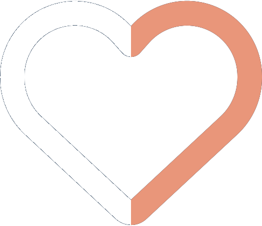 heart with two colors