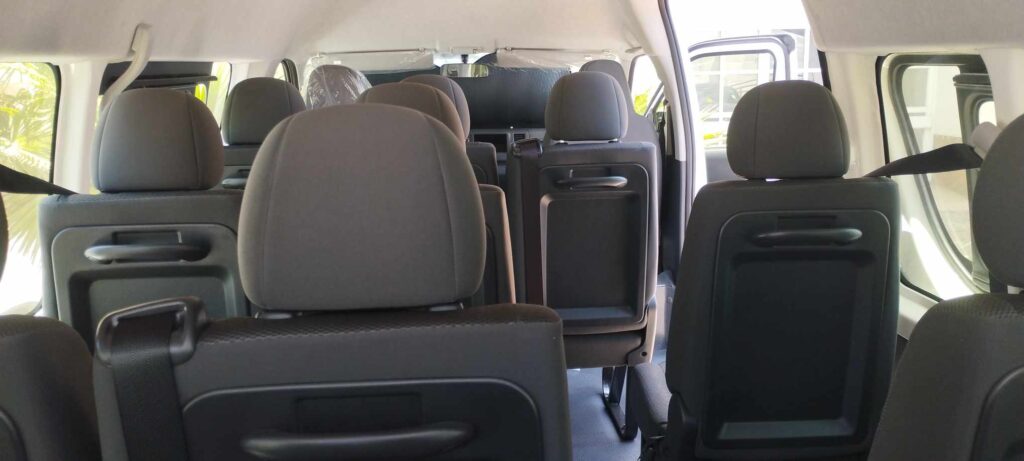 Tour bus in Mindelo, São Vicente, Cabo Verde – transporting cruise passengers for full-day island excursions