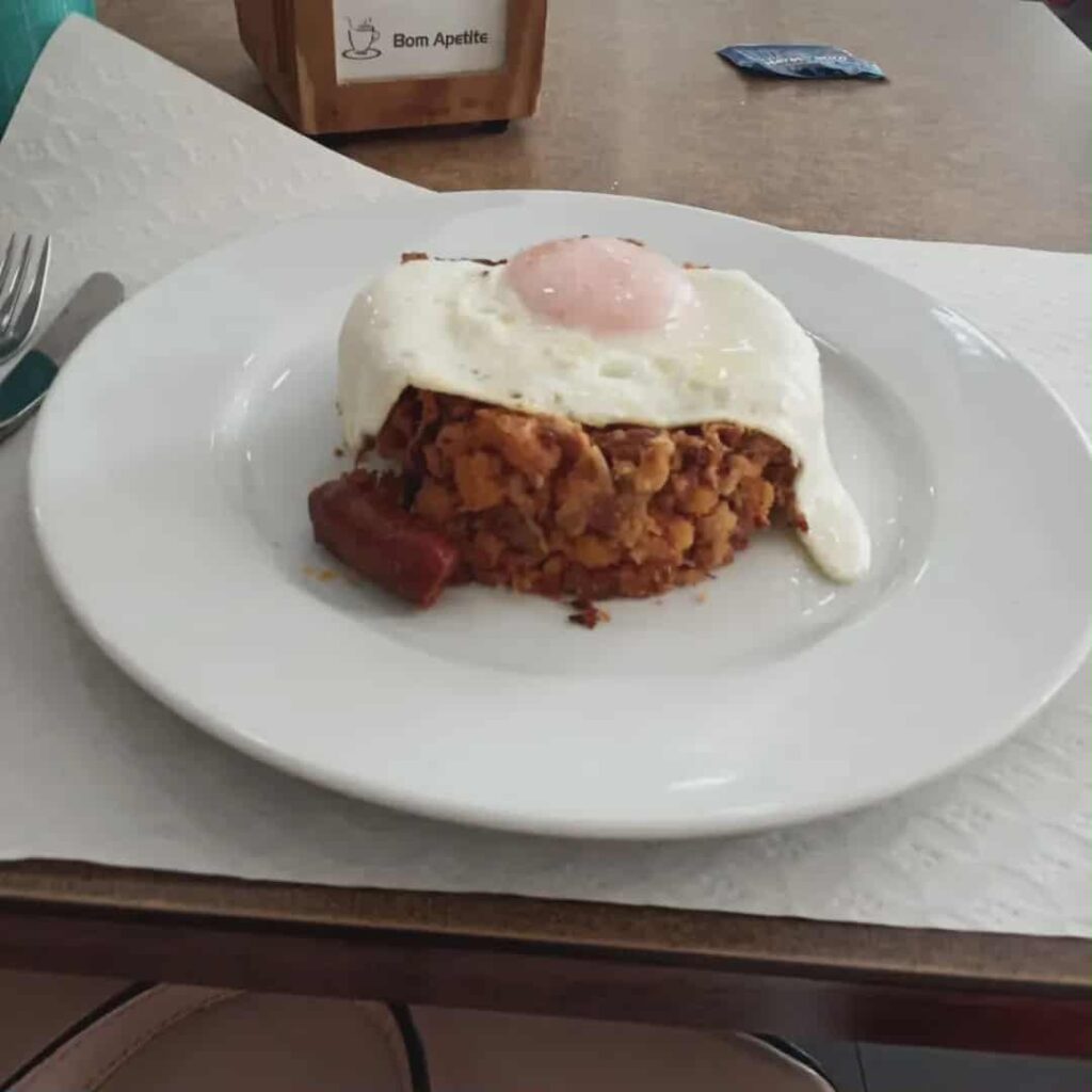 Plate of cachupa, a traditional dish from Cabo Verde islands