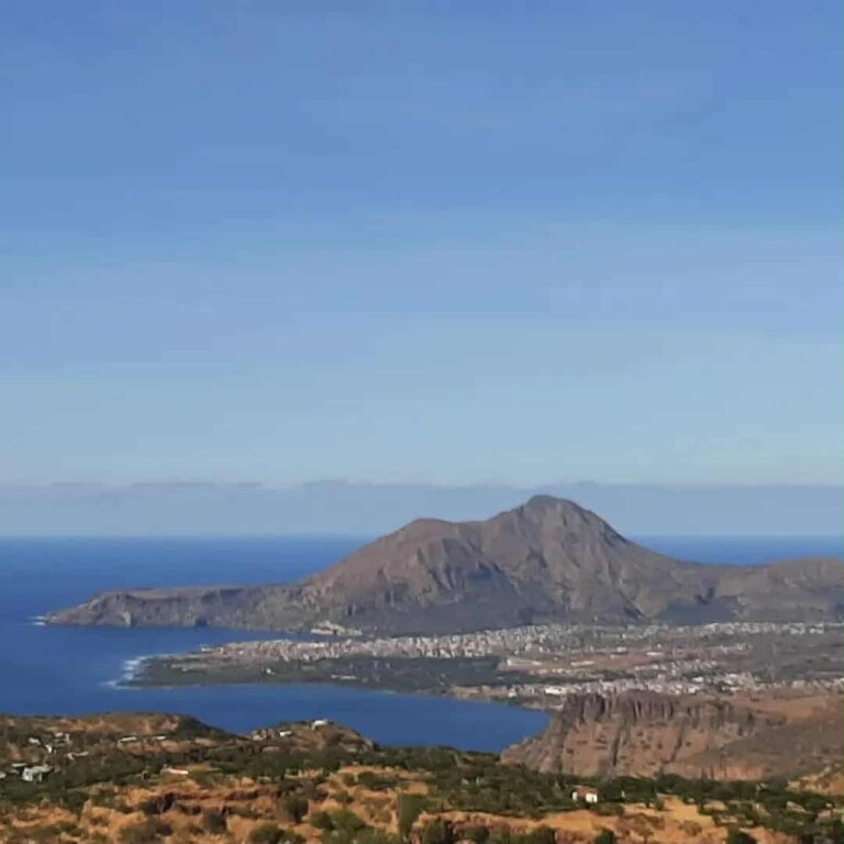Monte Graciosa mountain and black sand beach on Santiago Island, Cabo Verde